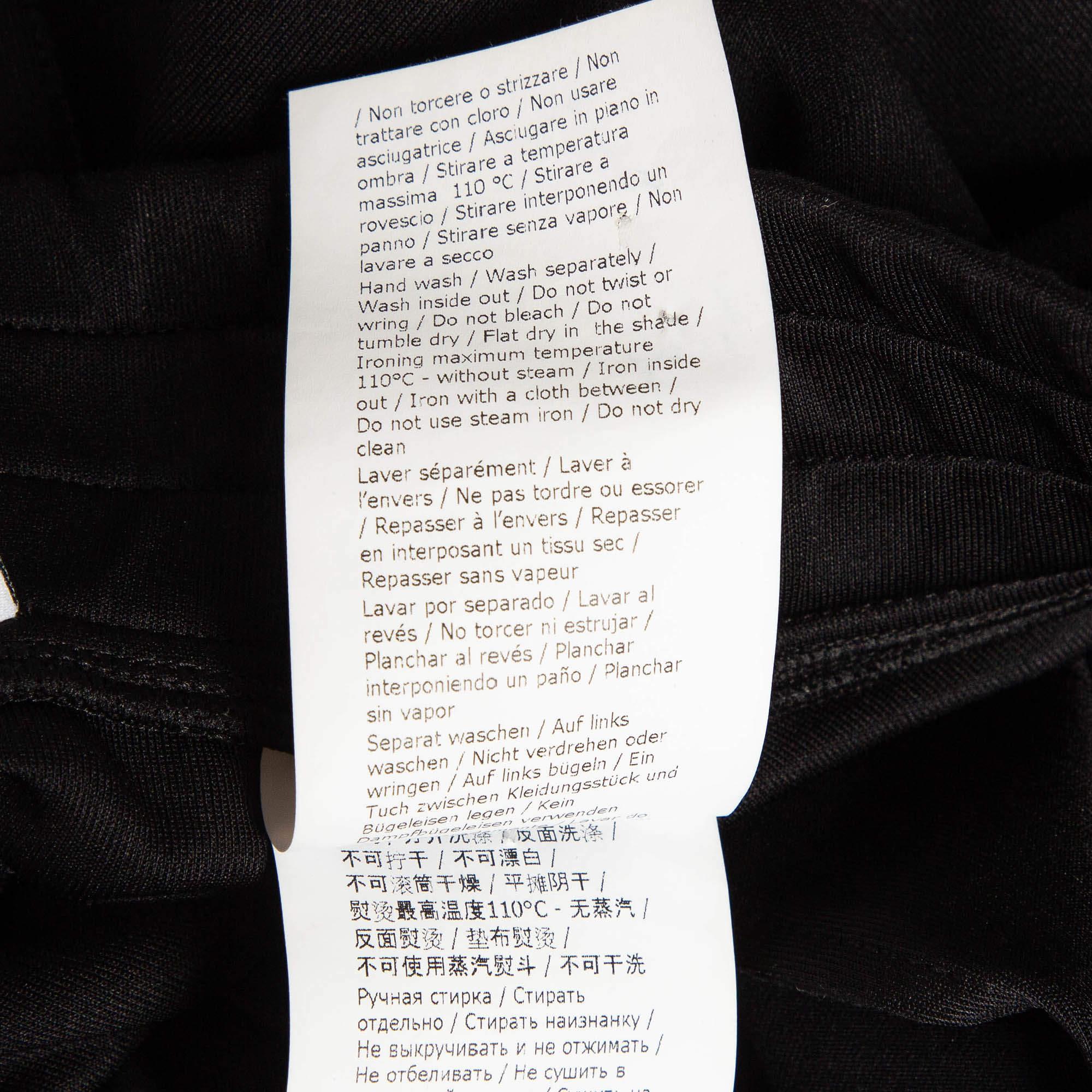 Moschino Couture Pantaloni da corsa in maglia elasticizzata con logo nero e striscia laterale S in vendita 1