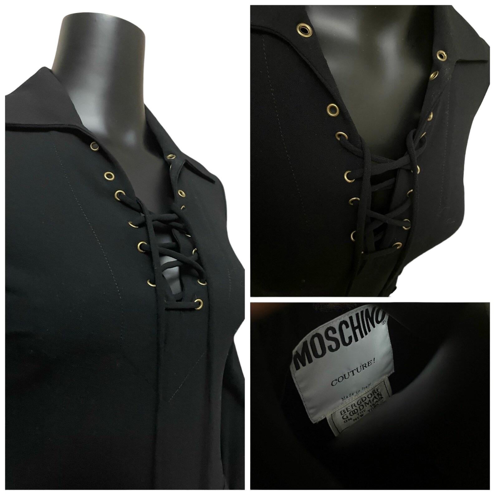 Moschino Couture Black Mini Dress For Sale 4