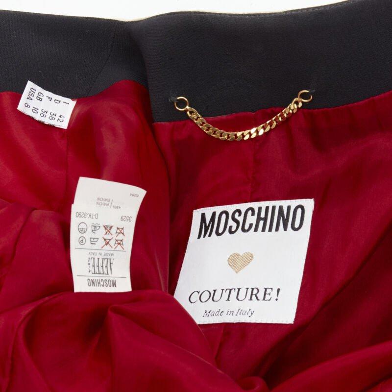 MOSCHINO COUTURE! black red creoe Star Bullseye geometric blazer IT42 L For Sale 5