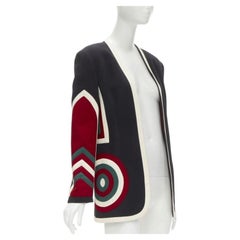 MOSCHINO COUTURE! black red creoe Star Bullseye geometric blazer IT42 L