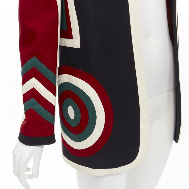 MOSCHINO COUTURE! black red creoe Star Bullseye geometric blazer IT42 L For Sale 2
