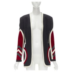 MOSCHINO COUTURE! black red creoe Star Bullseye geometric blazer IT42 L