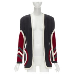 MOSCHINO COUTURE! black red creoe Star Bullseye geometric blazer IT42 L