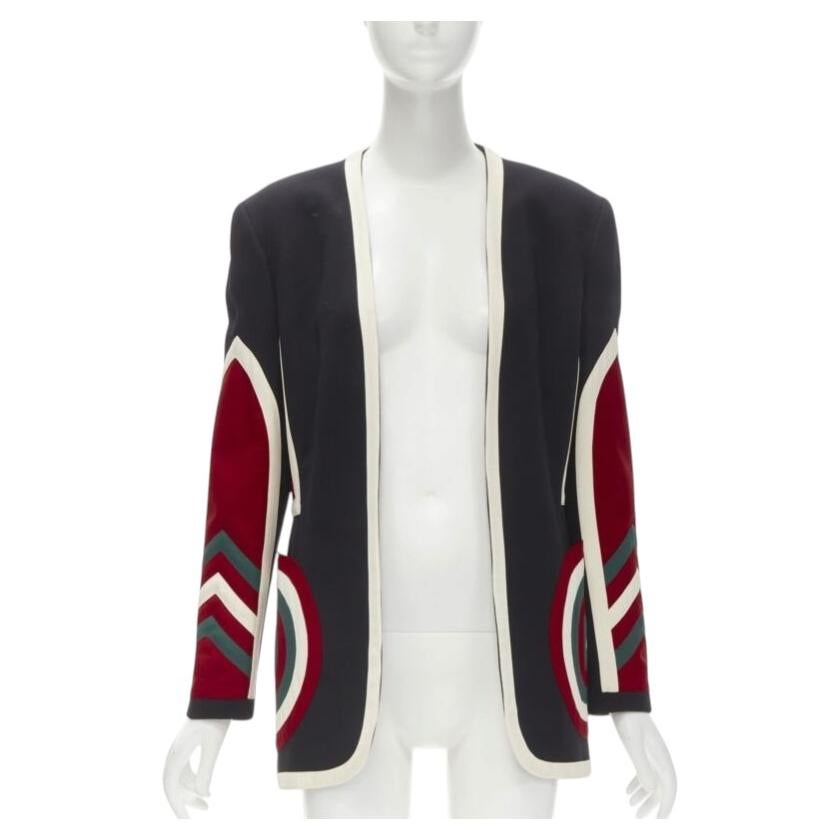 MOSCHINO COUTURE! geometrischer Blazer mit schwarzem und rotem Creoe-Sternschwanzmuster IT42 L im Angebot