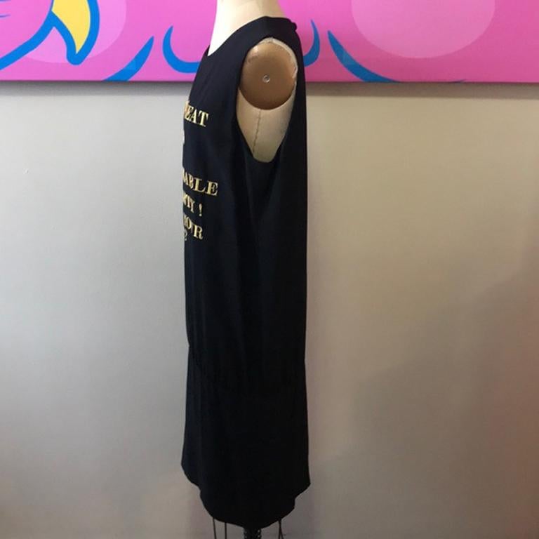 Moschino Couture Black Shift Dress I Feel Great For Sale 2