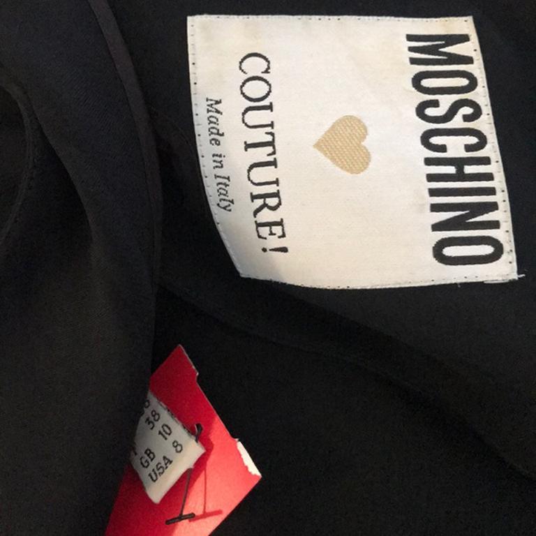 Moschino Couture Black Shift Dress I Feel Great For Sale 3