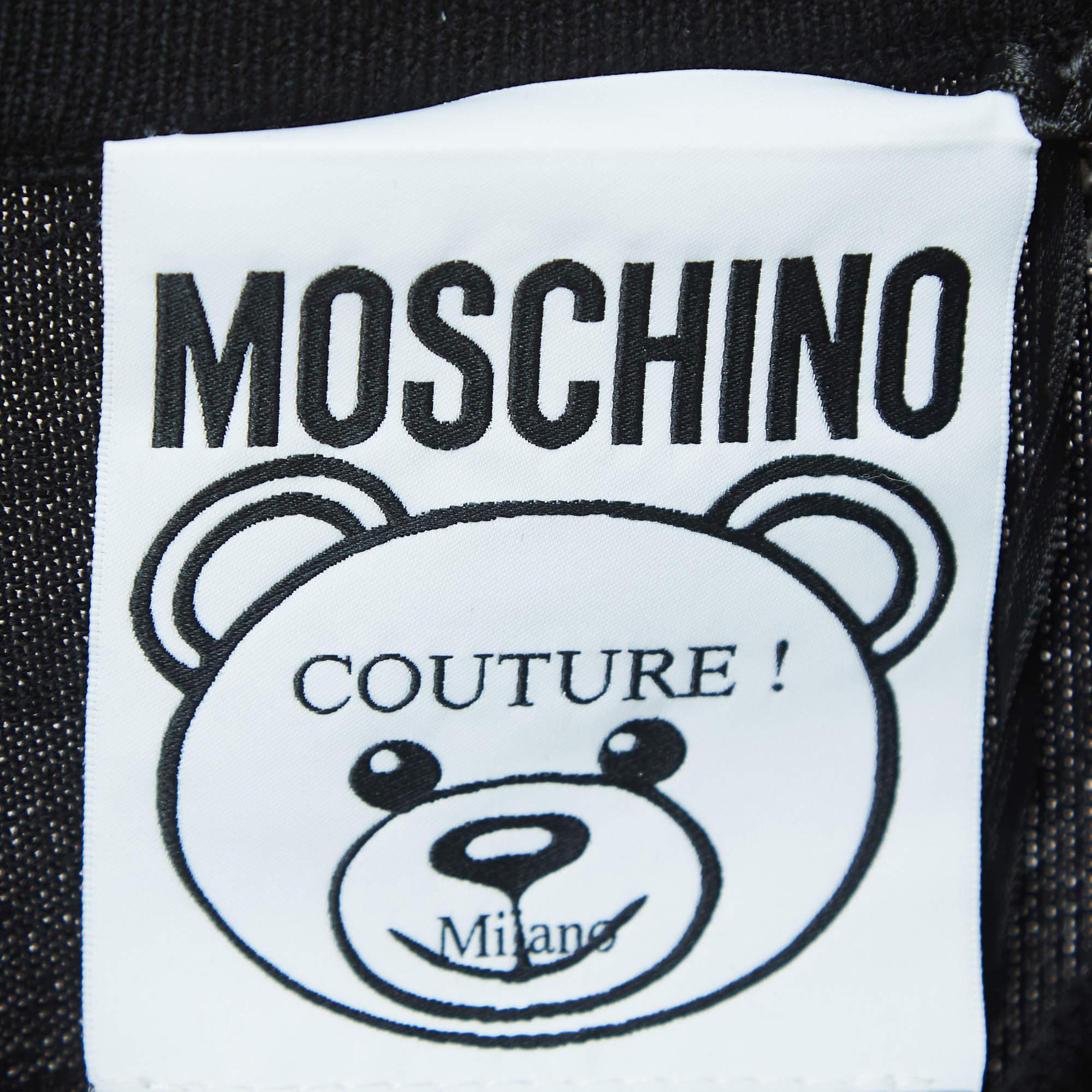 Moschino Couture Schwarzer Space Teddybär-Wollpullover XS im Angebot 1