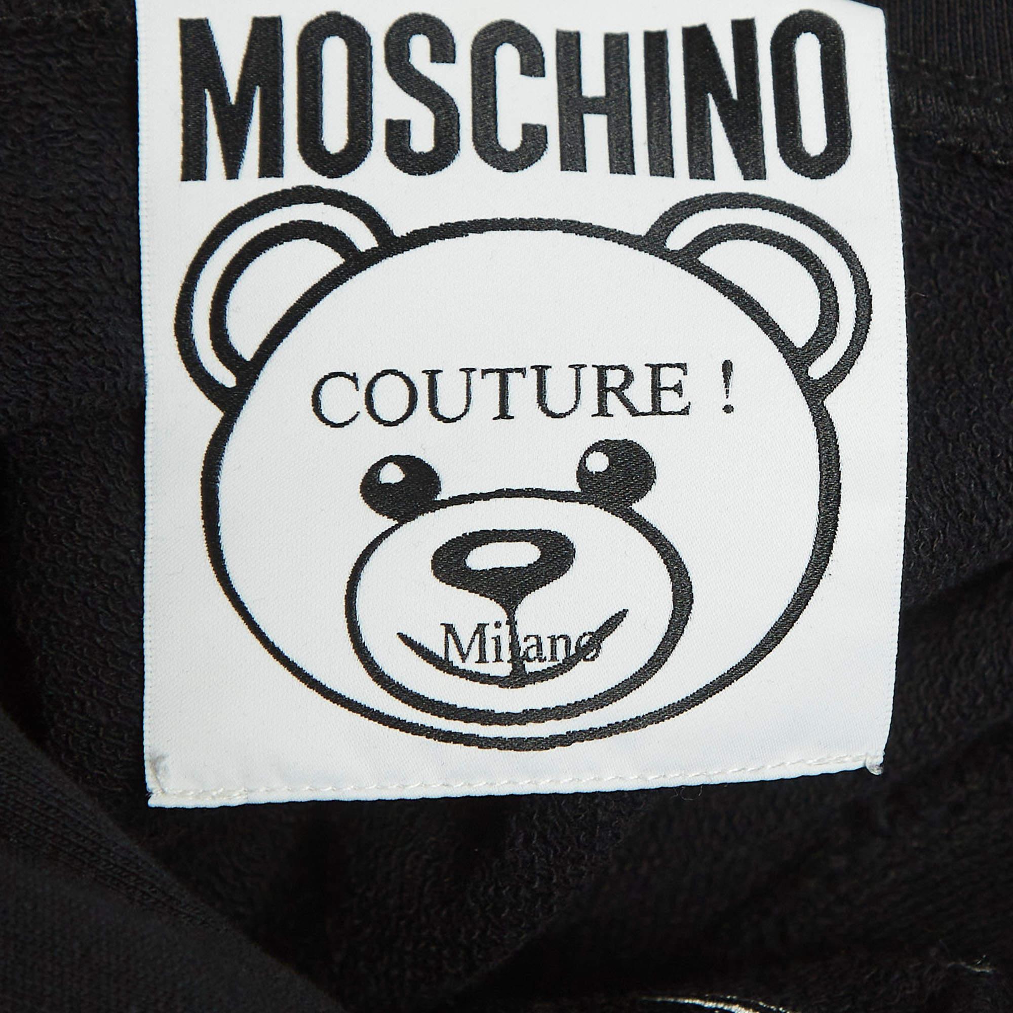 Women's Moschino Couture Black Transformer Teddy Cotton Hoodie M For Sale