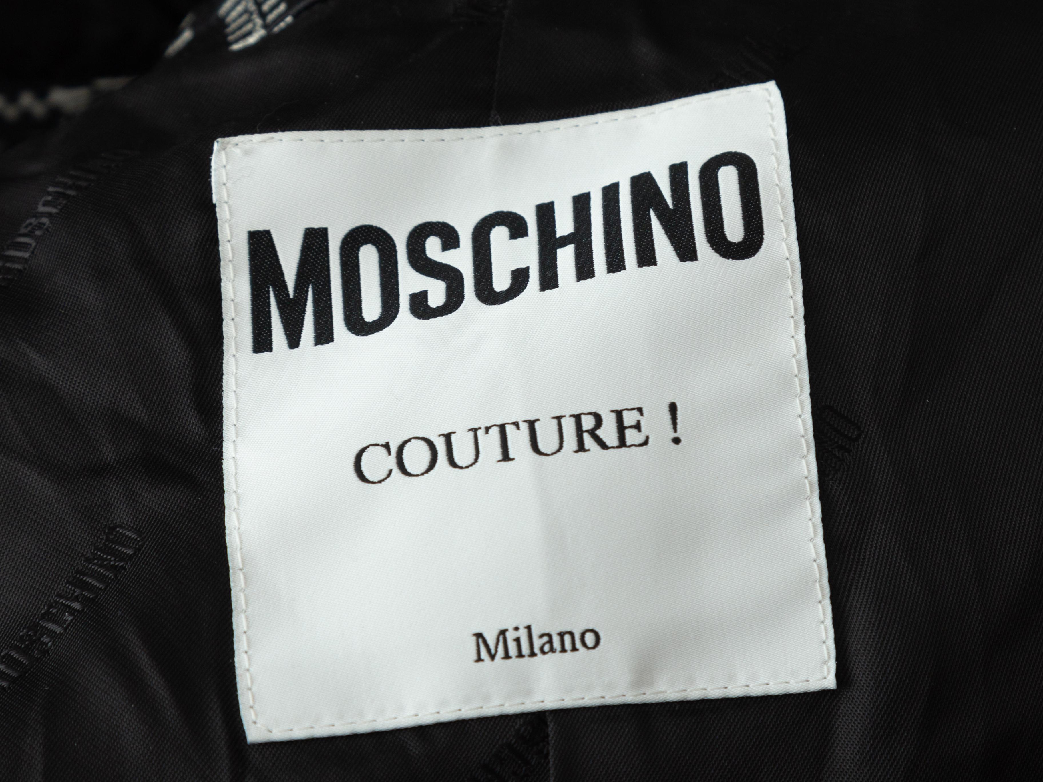 Moschino Couture Black & White Zipper Patterned Blazer In Excellent Condition In New York, NY