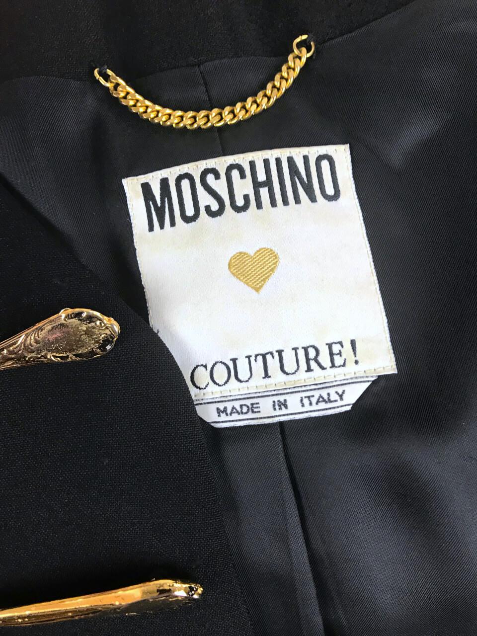 MOSCHINO COUTURE! Black Wool Cutlery 
