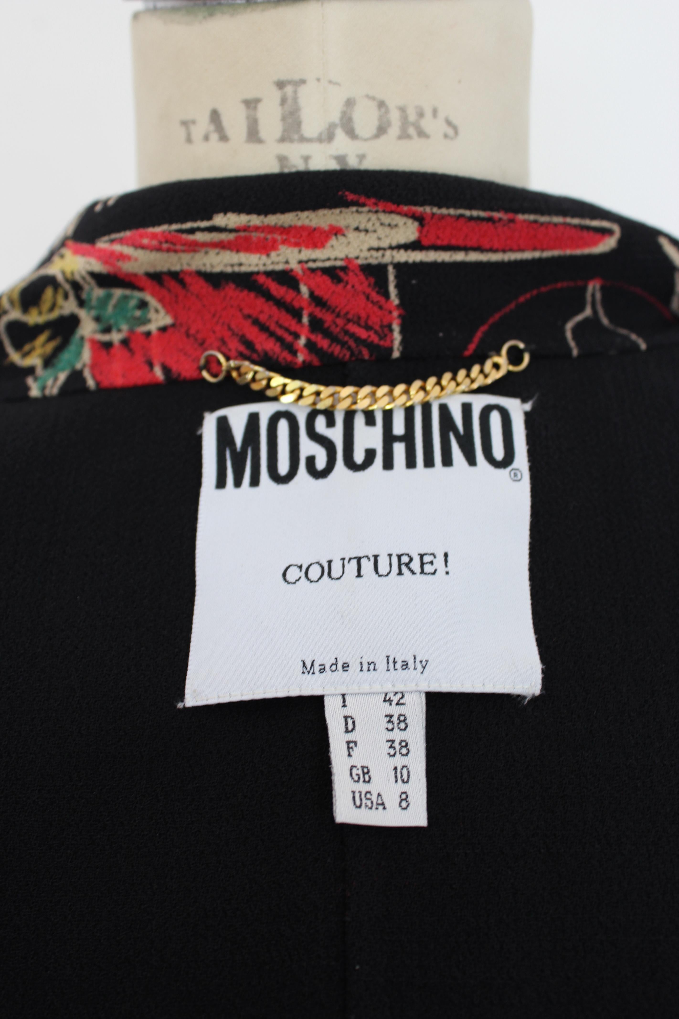 Moschino Couture Black Wool Tuxedo Jacket Graffiti 1990s 3