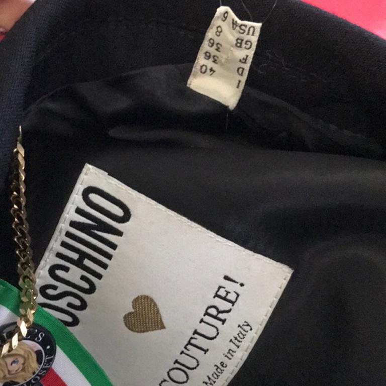 Moschino Couture Black Wool Tuxedo Jacket Hearts For Sale 1