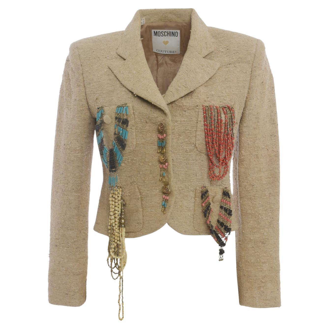 Moschino Couture Blazer With Pendants Decorations - 90s For Sale