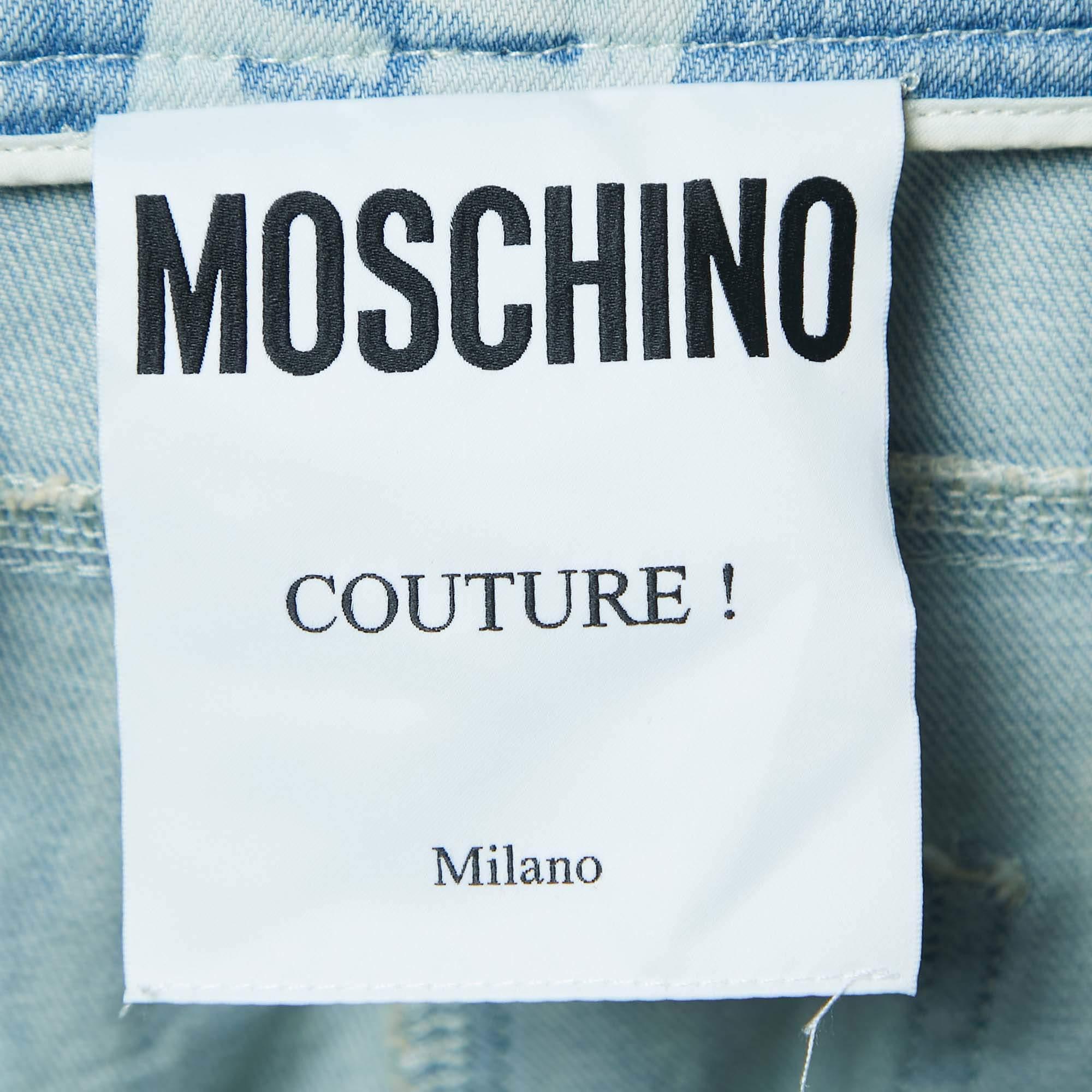 De las mujeres Moschino Couture Vaqueros con Logotipo Azul M Cintura 32 en venta