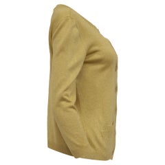 Moschino Couture Buttoned Cardigan in Metallic Gold Acetate