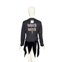 Moschino Couture by Franco "Which Witch" 1980s Vintage Black Silk Velvet Jacket