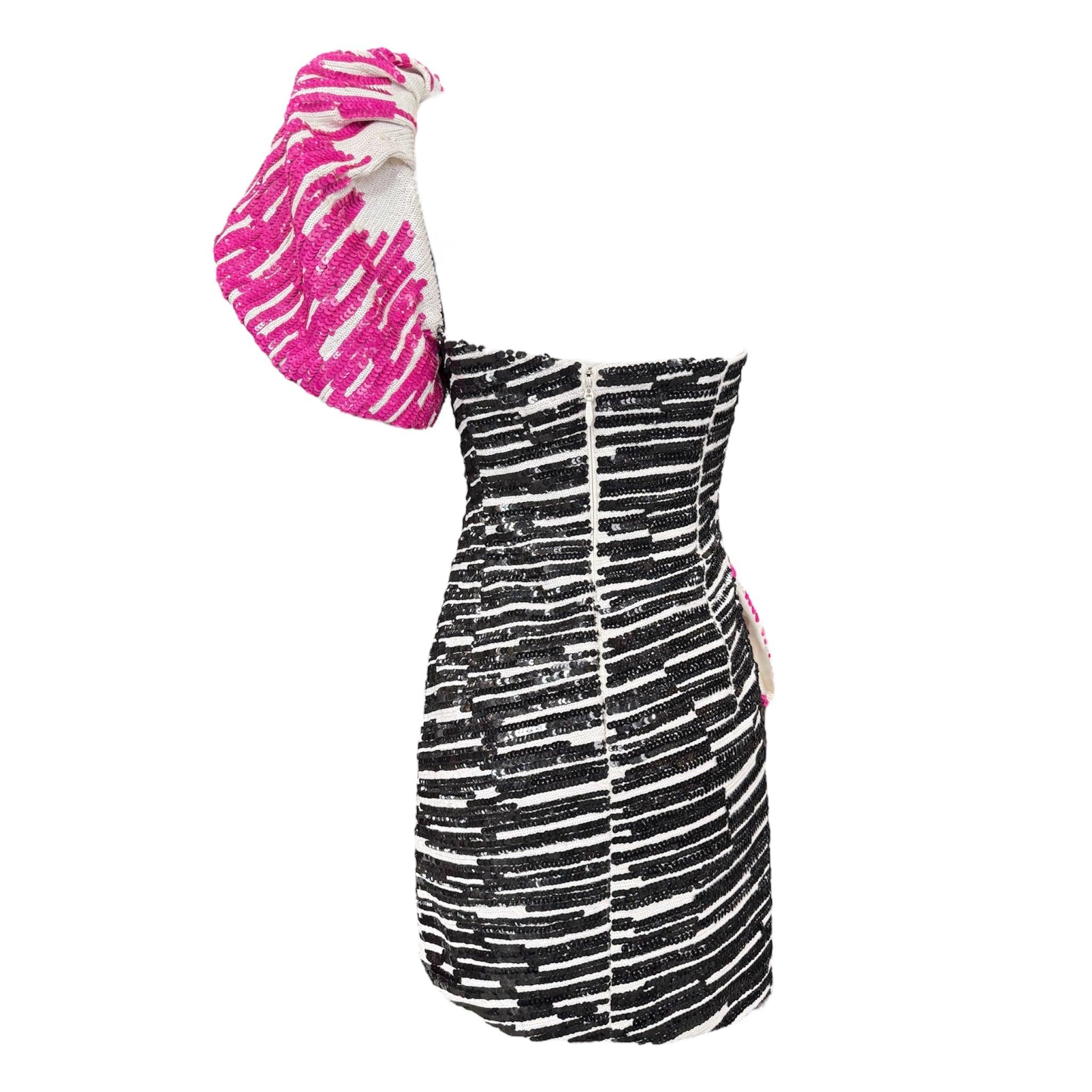 Vestido Sharpie Moschino Couture by Jeremy Scott S/S, 2019 Rosa en venta