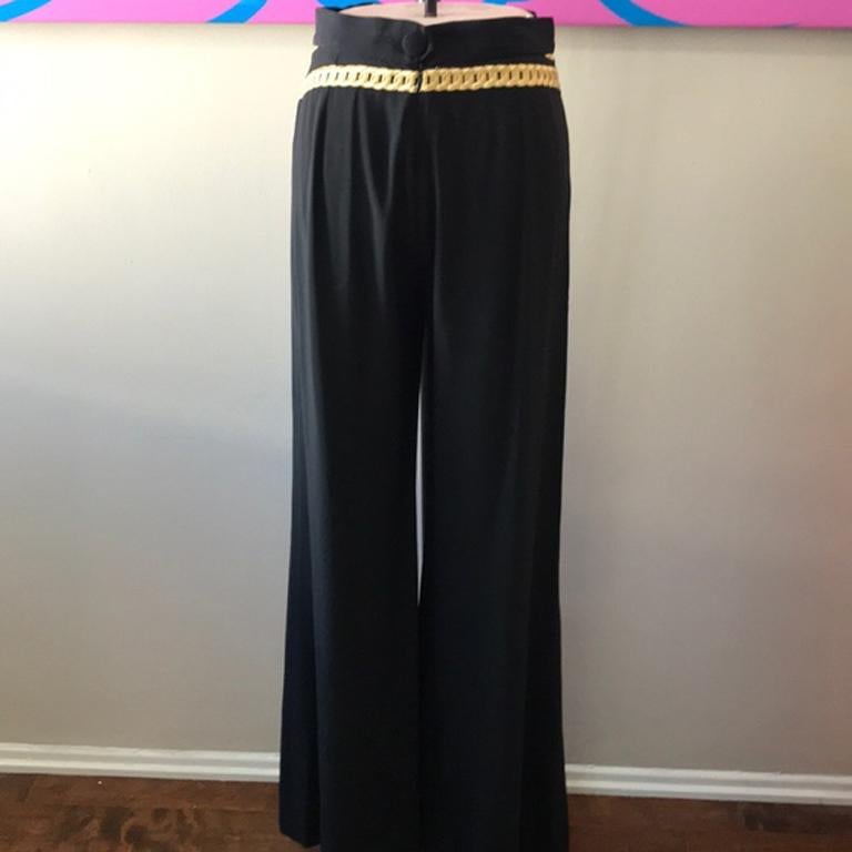 Moschino Couture Cartoon Black Wide Leg Pants For Sale 1
