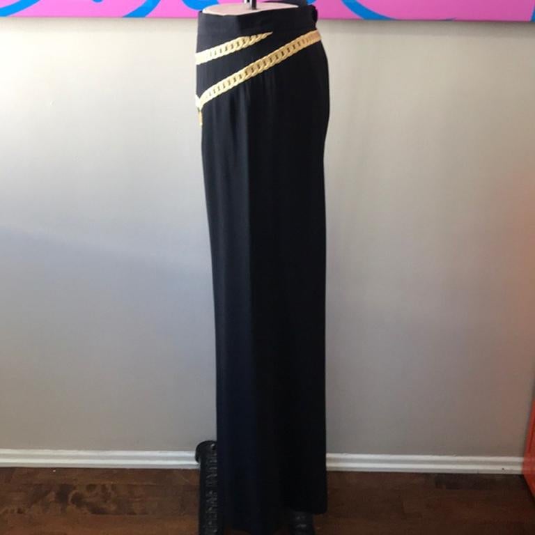 Moschino Couture Cartoon Black Wide Leg Pants For Sale 3