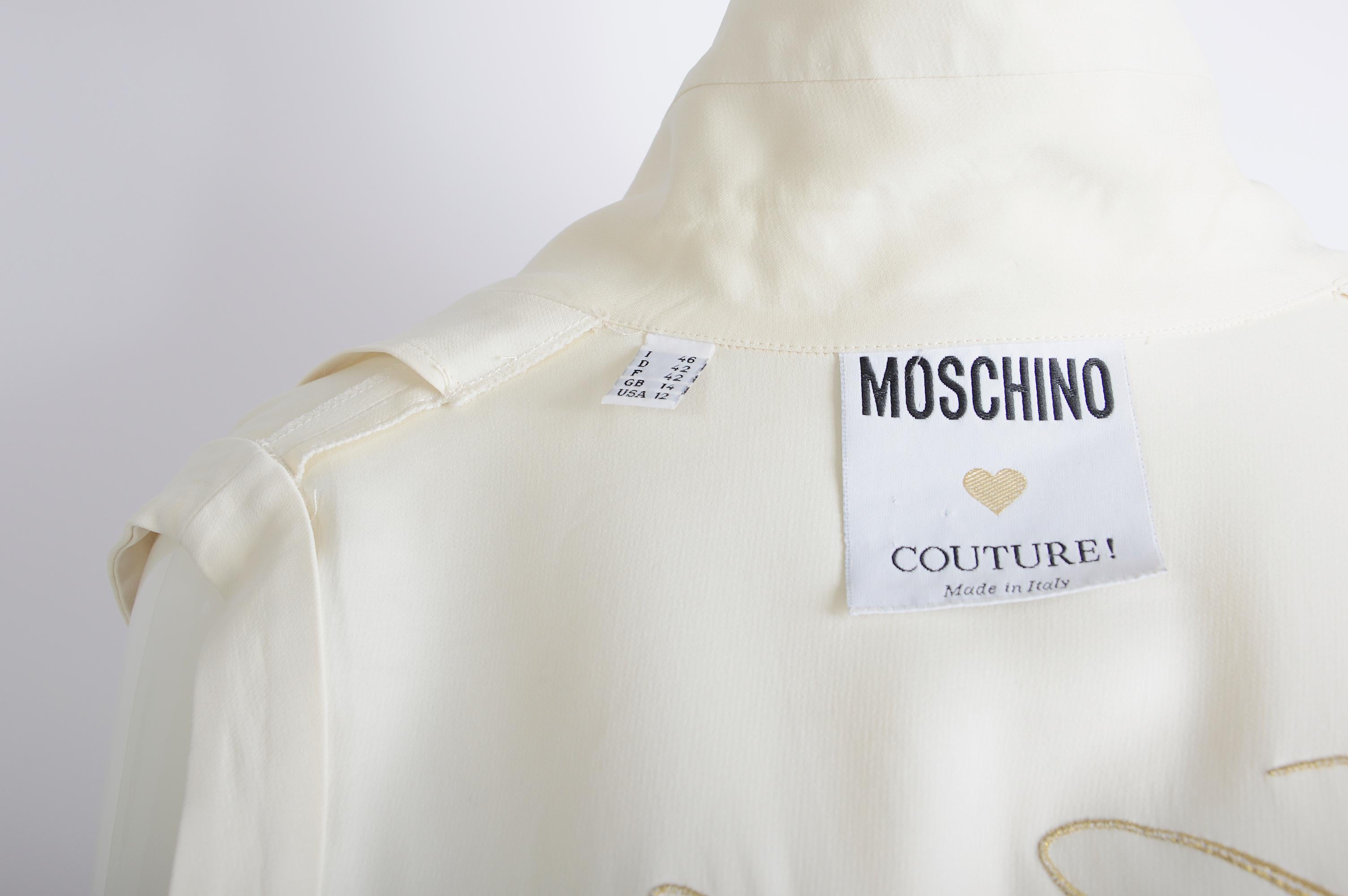 Moschino Couture collectionneur de collection vintage embelli « Cash coeur » crème en vente 7