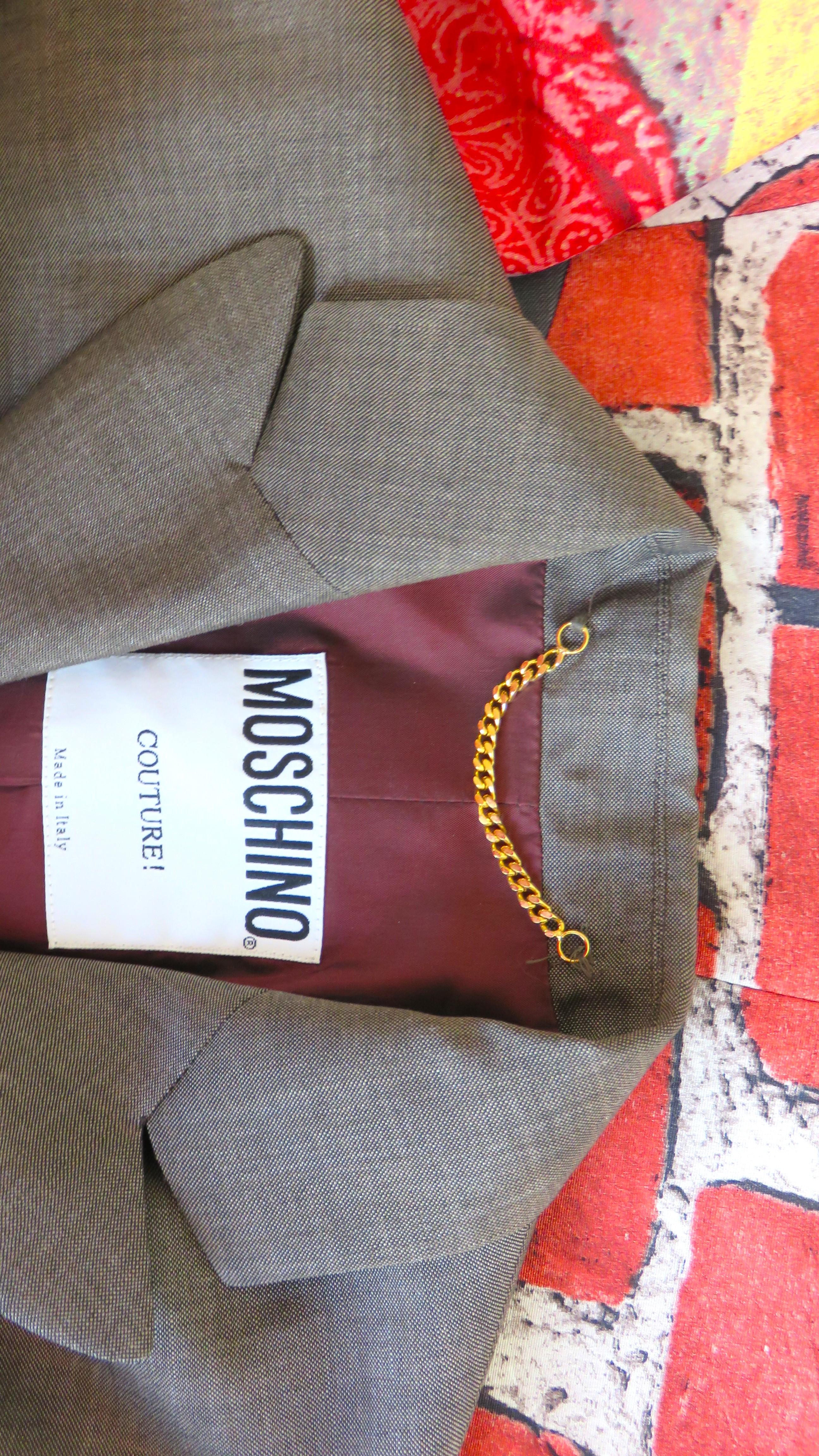 Moschino Couture Color Block Brick Trompe L'Oeil Blazer anni '90 in vendita 7