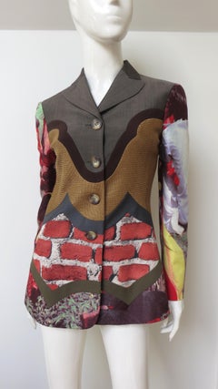 Moschino Couture Color Block Brick Trompe L'oeil Blazer 1990s