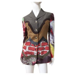 Moschino Couture Color Block Brick Trompe L'oeil Blazer 1990s