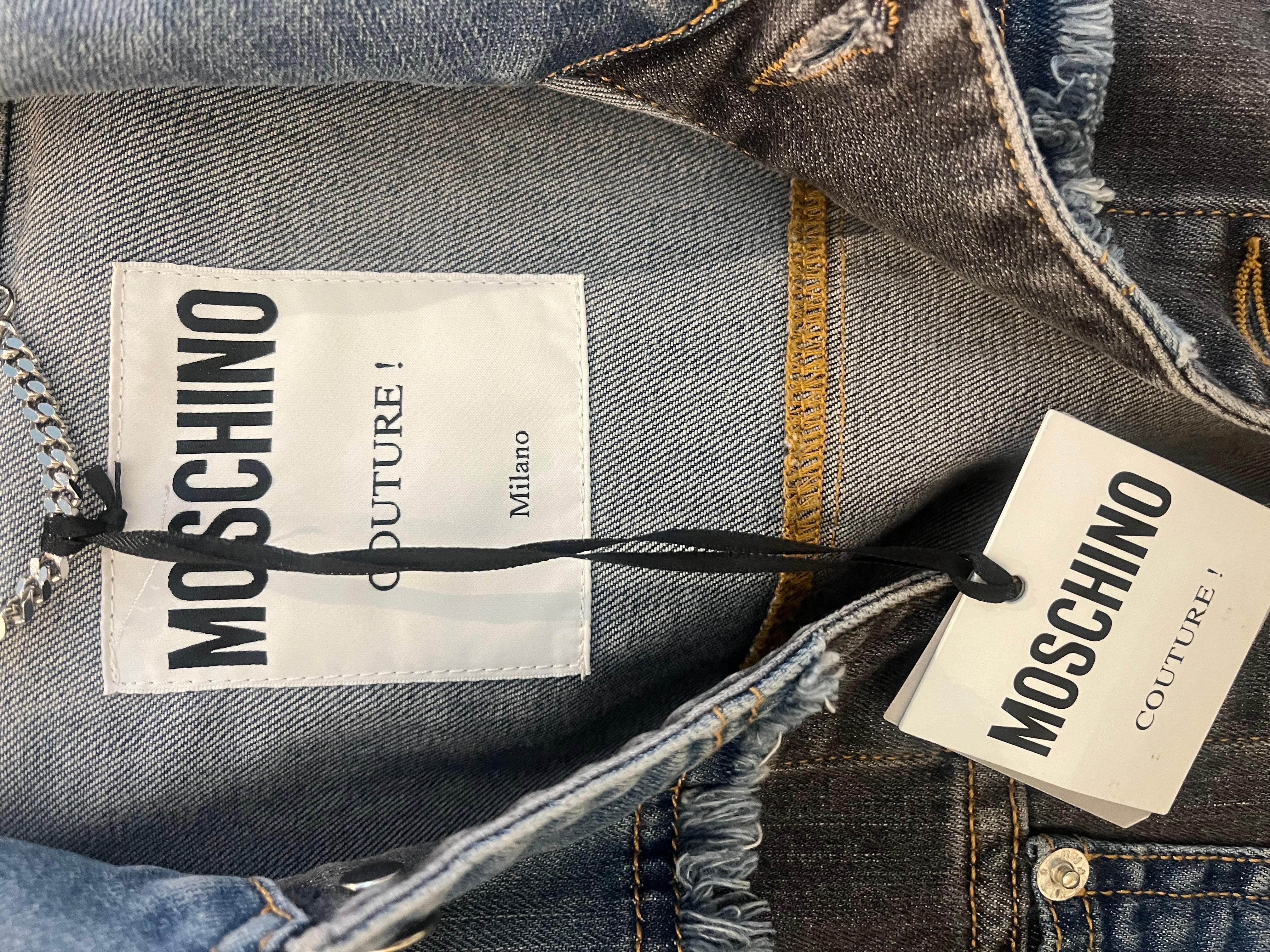 Moschino Couture Colorblock Denim Jacket For Sale 5