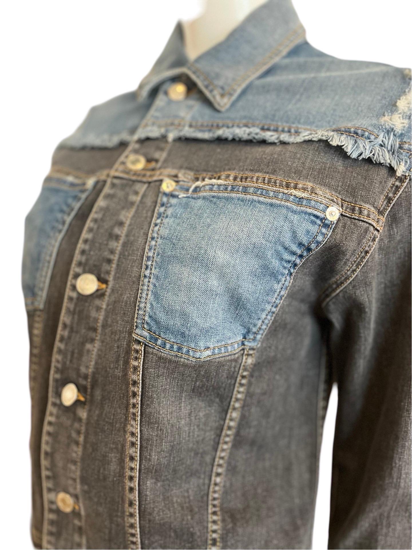 Moschino Couture Colorblock Denim Jacket For Sale 1