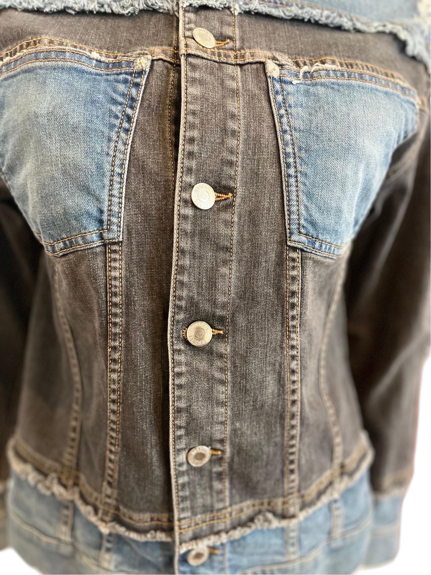 Moschino Couture Colorblock Denim Jacket For Sale 2