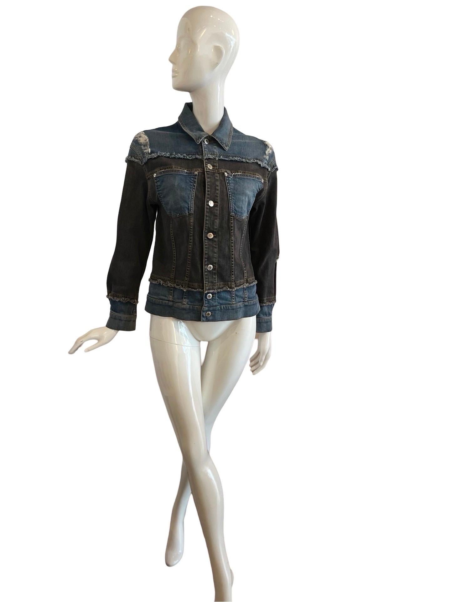 Moschino Couture Colorblock Denim Jacket For Sale 4
