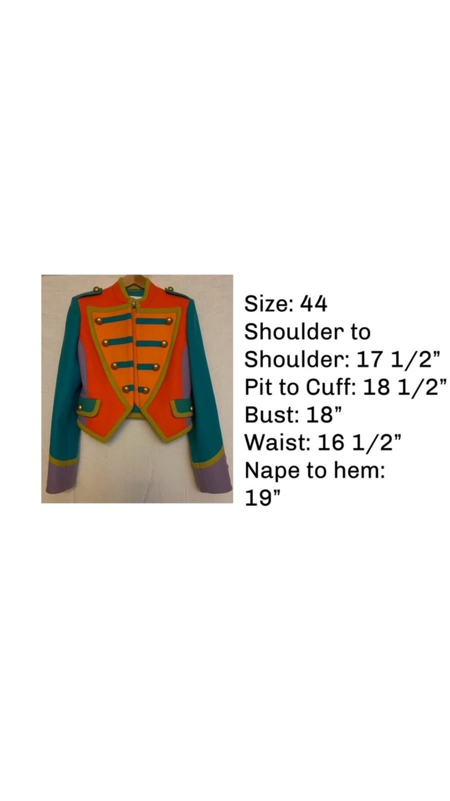 Moschino Couture Colorblock Wool Blend Military Band Jacket Runway Rare For Sale 6