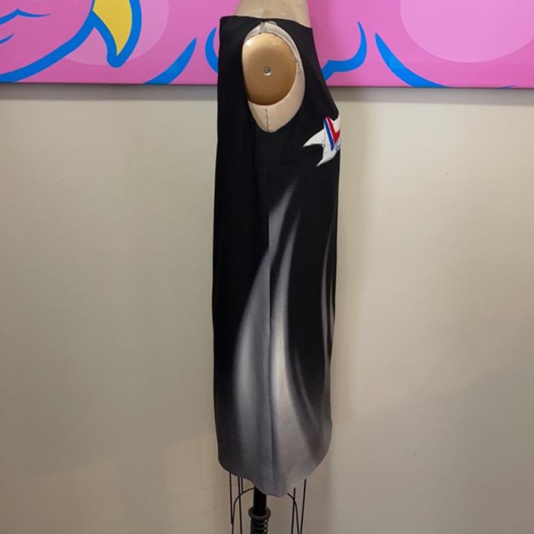 Moschino Couture Concord Airplane Shift Dress In Good Condition For Sale In Los Angeles, CA