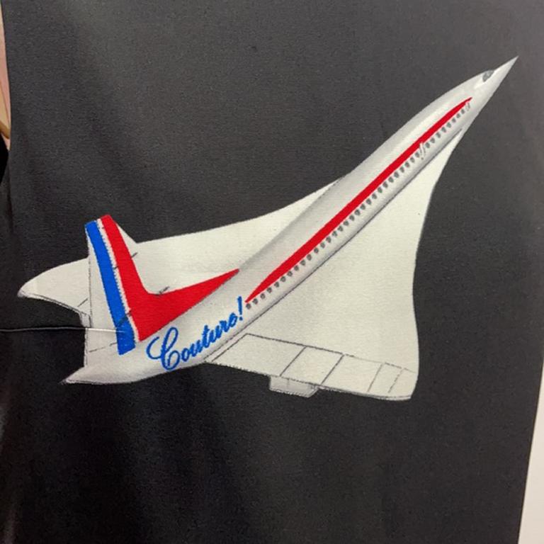 Women's Moschino Couture Concord Airplane Shift Dress For Sale