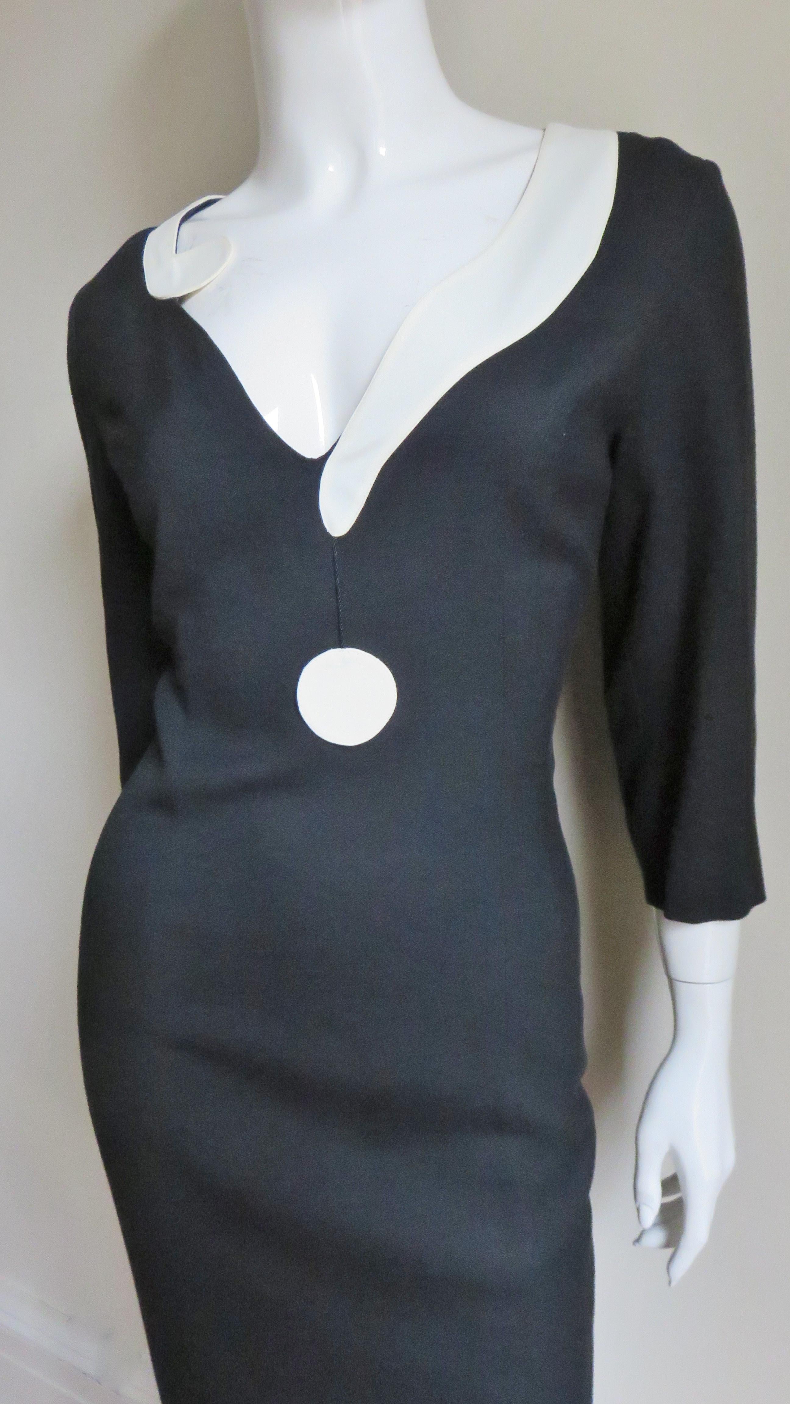 Women's Moschino Couture Dress with Question Mark Collar A/W 1998 For Sale