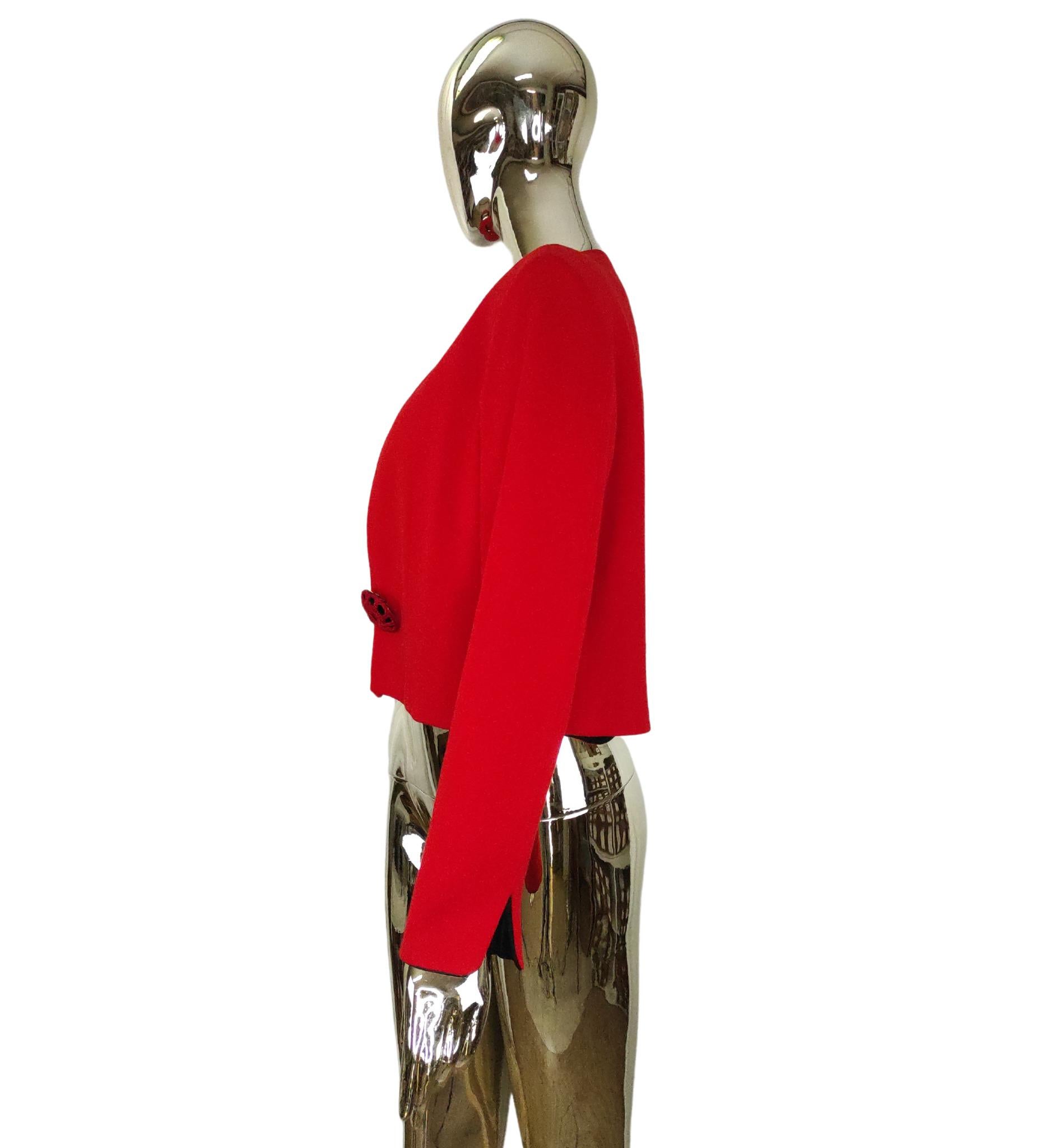 Moschino Couture F/W 1991 blazer à coeurs rouges État moyen - En vente à Milano, IT