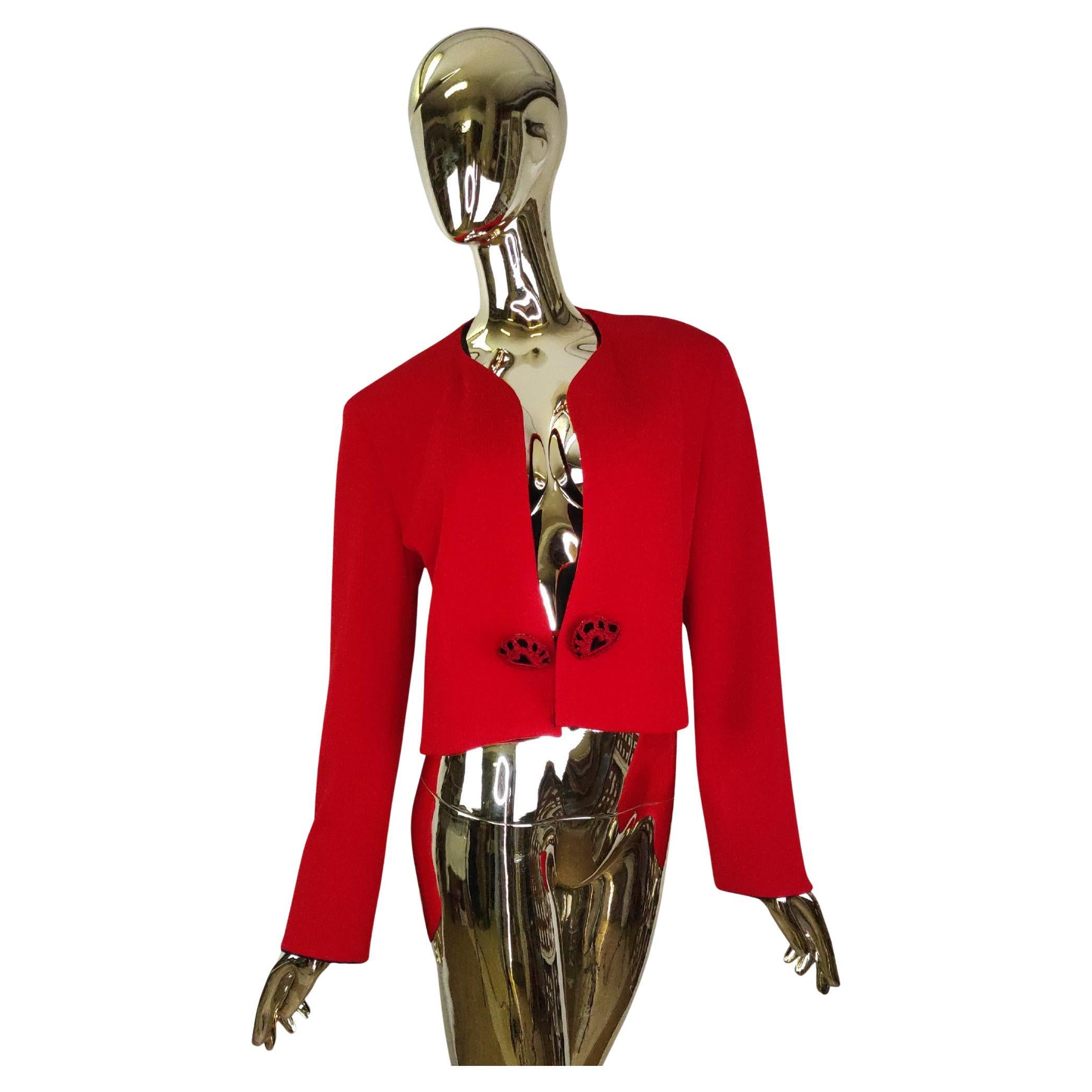 Moschino Couture F/W 1991 blazer à coeurs rouges