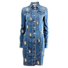 Moschino Couture Jeremy Scott Fall 2019 Dollar denim chemise dress