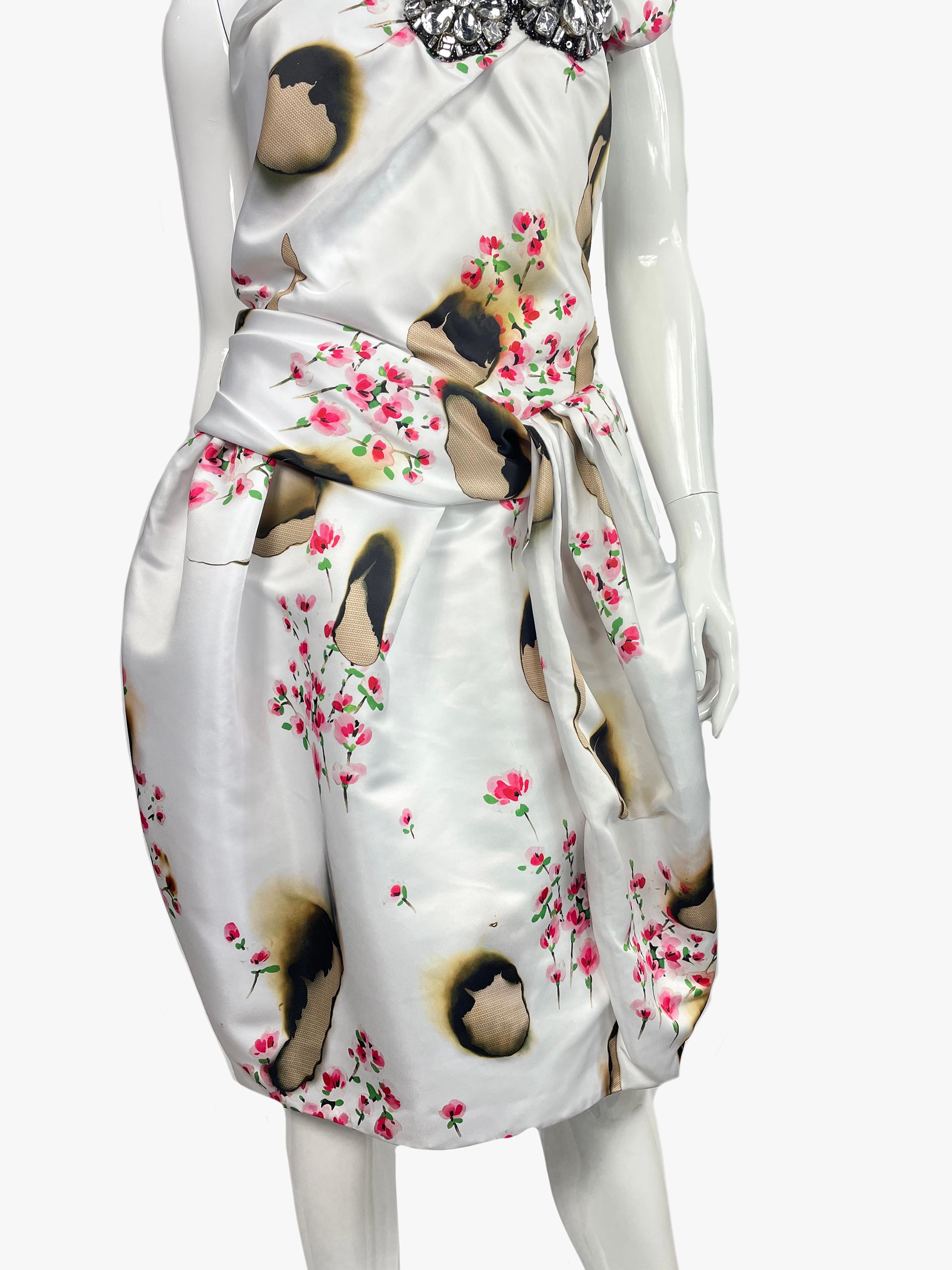 Moschino Couture Floral Print Dress, 2000s In Good Condition For Sale In New York, NY