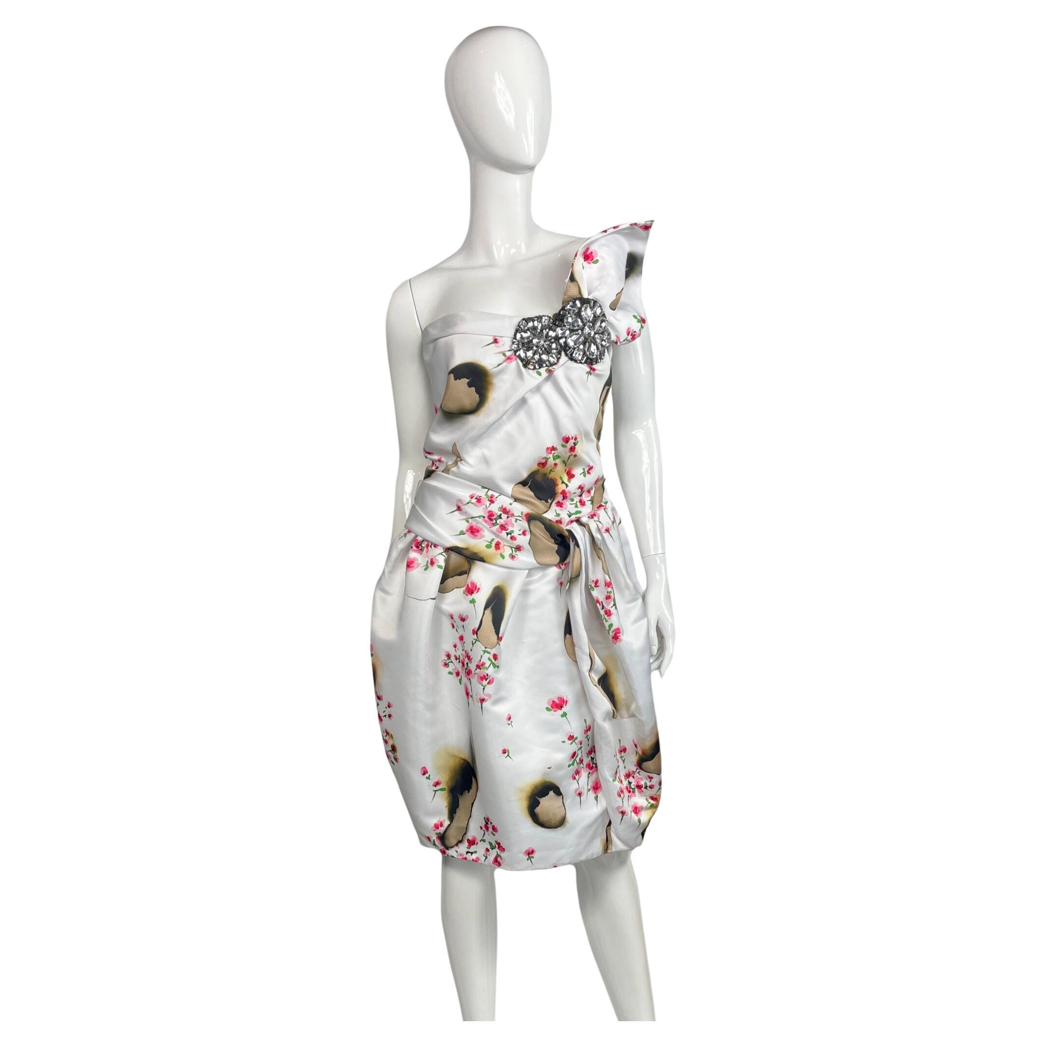 Moschino Couture Floral Print Dress, 2000s For Sale