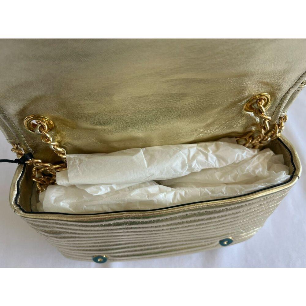Moschino Couture Gold Biker Jacket Shoulder Bag by Jeremy Scott For Sale 4