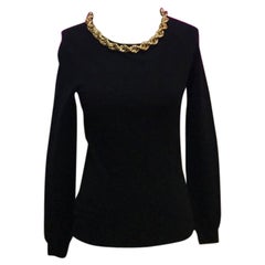 Moschino Couture Gold Chain Black Sweater NWT