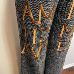 Moschino Couture Gray Tweed Roman Numbers Pants