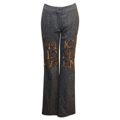 Moschino Couture Gray Tweed Roman Numbers Pants