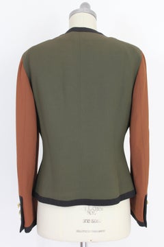 Moschino Couture Green Brown Patchwork Heart Jacket