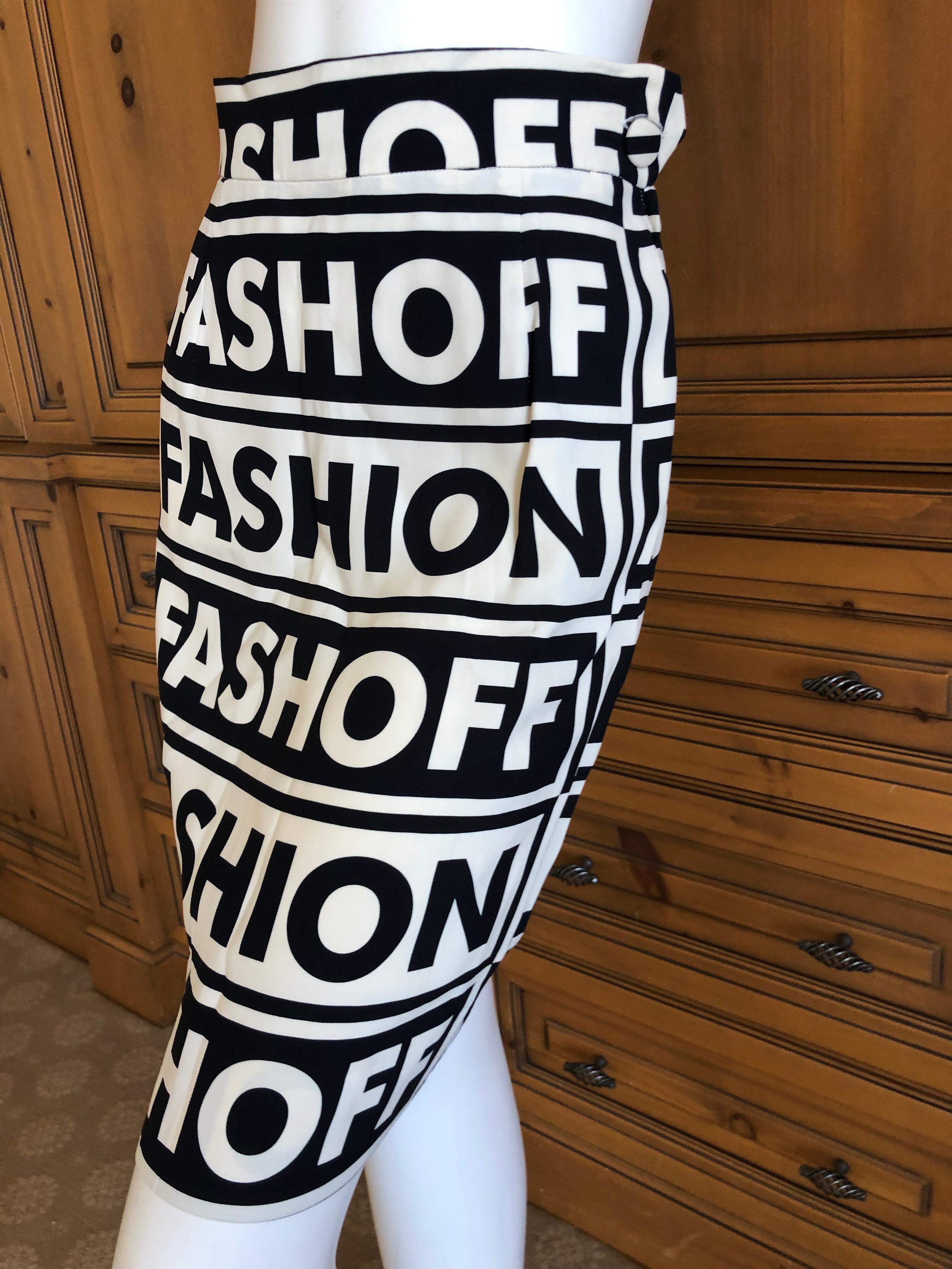 Women's Moschino Couture Iconic 1990 Museum Exhibited Fashion Fashoff Mini Skirt  For Sale