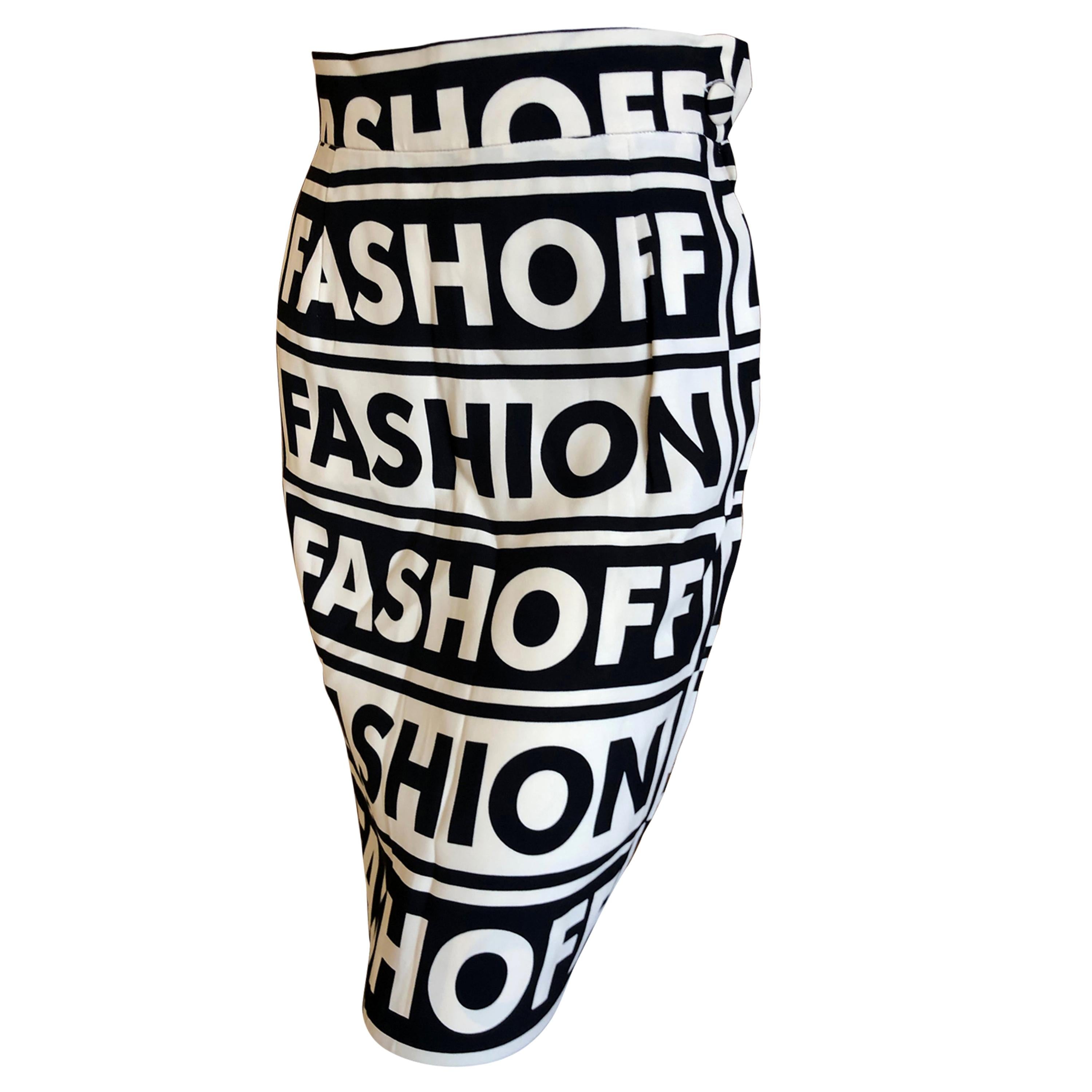 Moschino Couture Iconic 1990 Museum Exhibited Fashion Fashoff Mini Skirt  For Sale