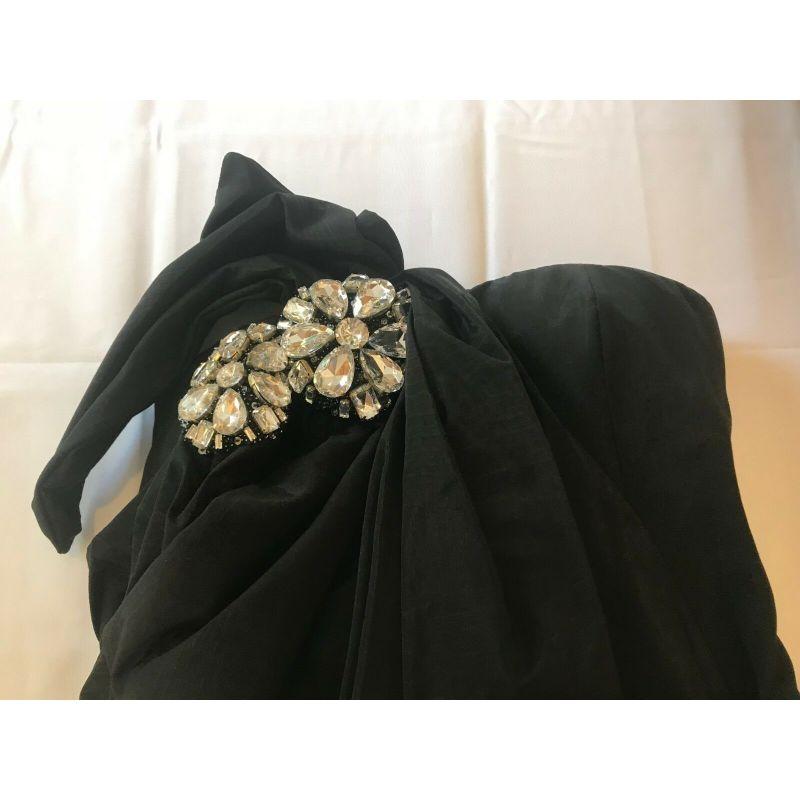 Moschino Couture Jeremy Scott Black Tube Top w/Silver Flowers Embellishments 10 For Sale 3