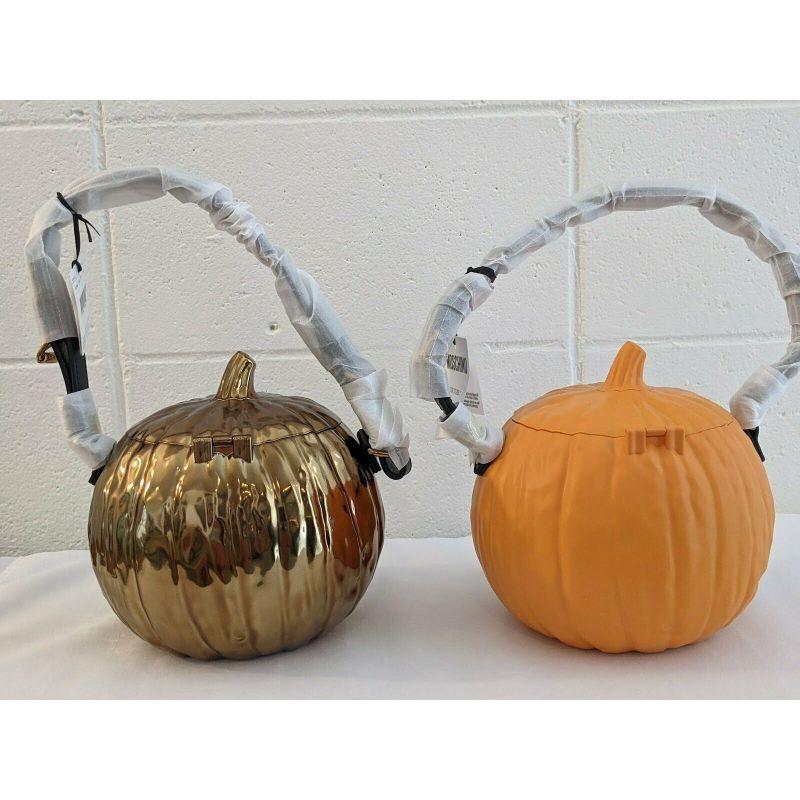 Moschino Couture Jeremy Scott Bundle Gold & Orange Pumpkin Bags Halloween In New Condition In Matthews, NC
