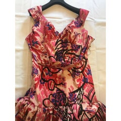 Moschino Couture Jeremy Scott Cartoon Animated Pink Purple Floral Gown 40 IT